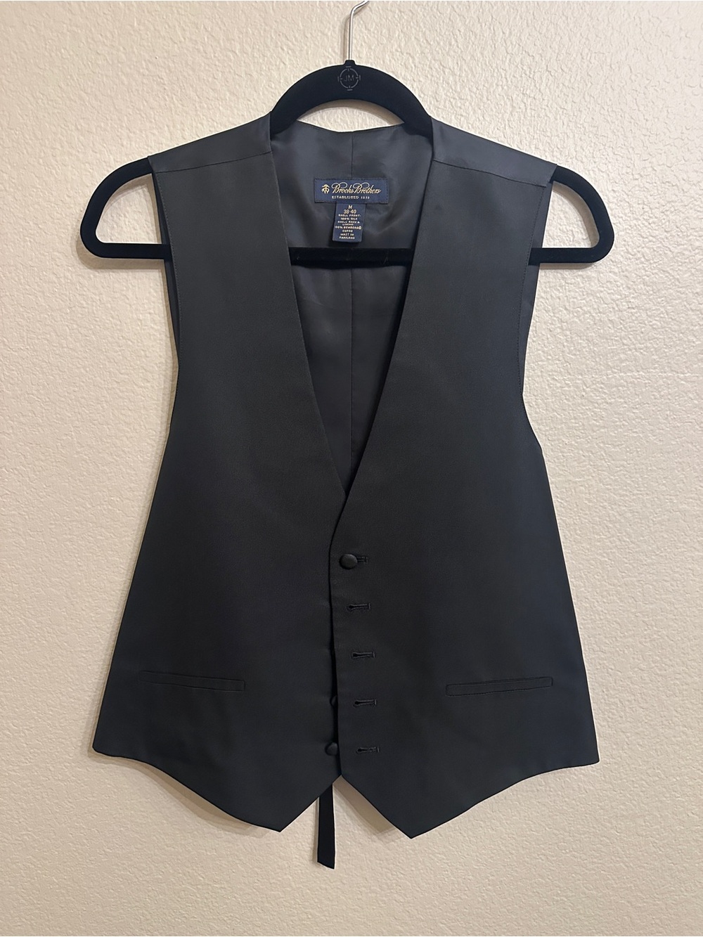 Brooks Brothers Black Silk Formal Tuxedo Vest Size M 38-40